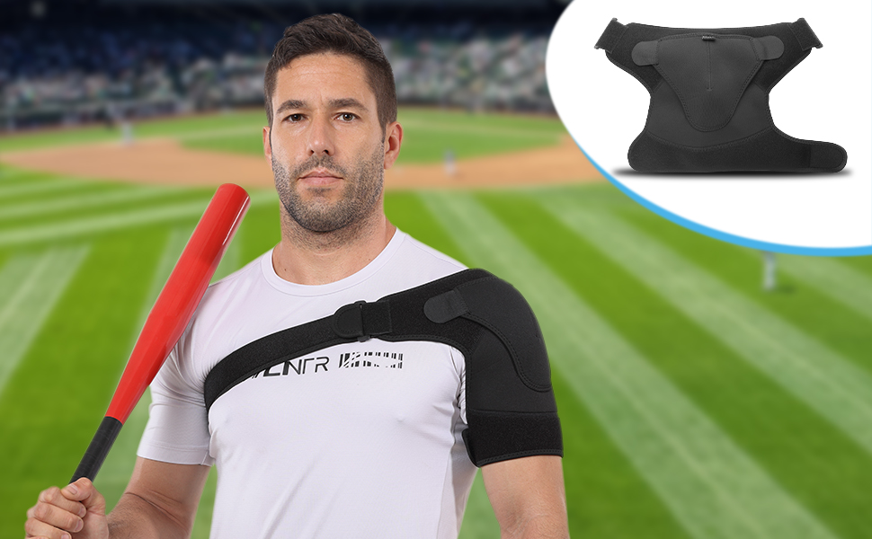 Shoulder Support Adjustable Brace for Man, WomanRotator Cuff Compatible with hot/Cold pad