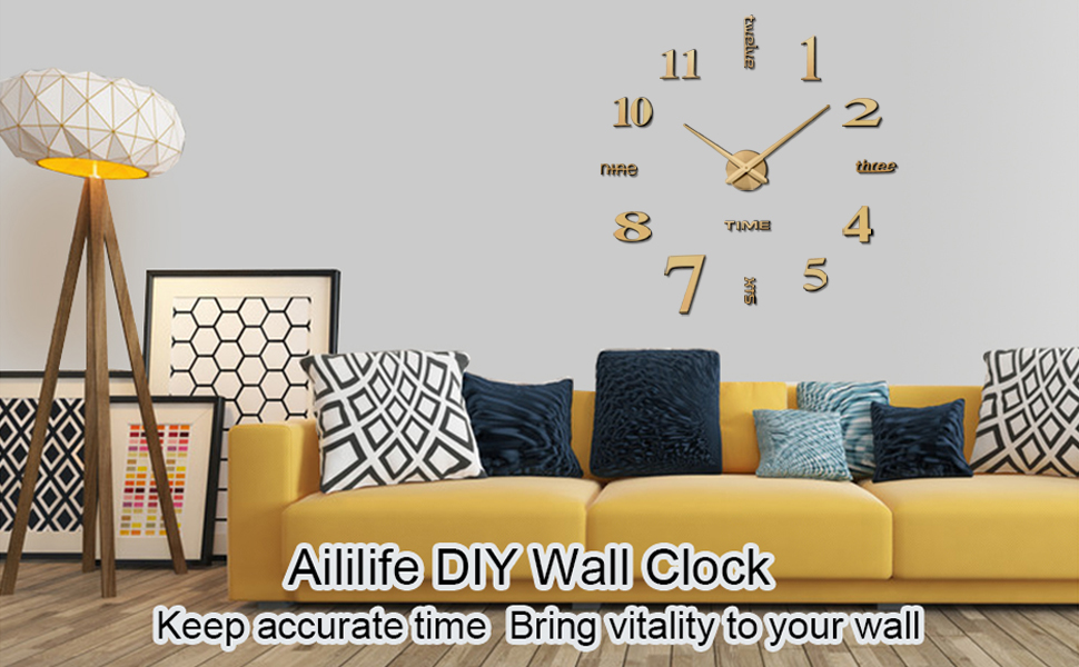 LecWec DIY 3D Brown Plastic Wall Clock price in Dubai, UAE