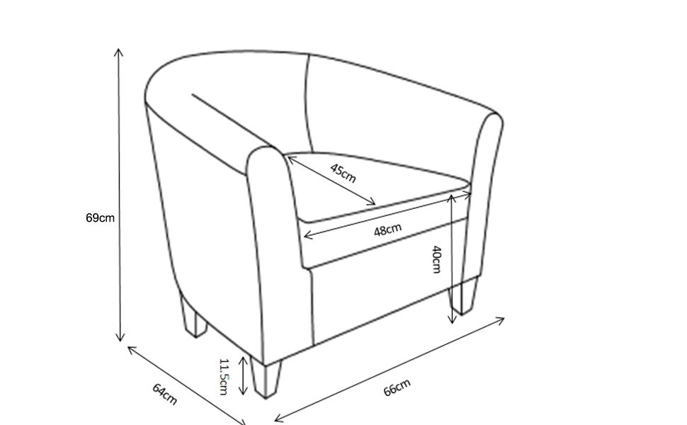 Home Detail Modern Tub Chair in Grey Tartan Fabric Amazon.co.uk Home