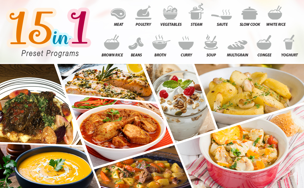 ANSIO Electric Pressure Cooker Programmable Electronic Multifunction