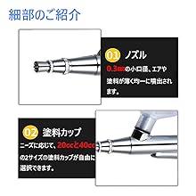 Amazon | 【2サイズ塗料カップ】エアブラシ ダブルアクション