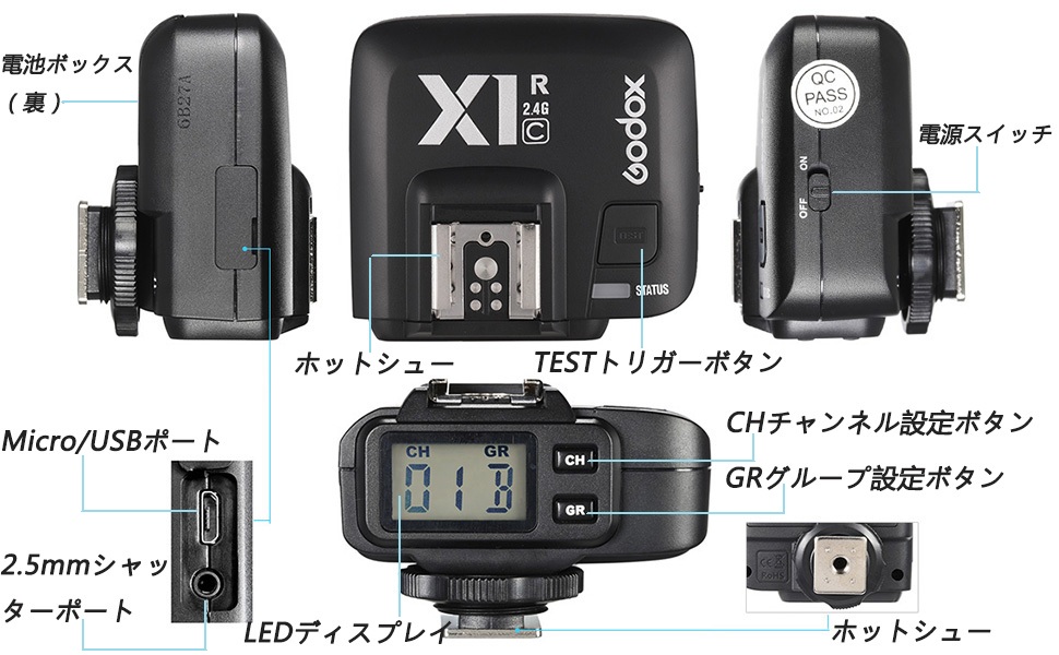 GODOX X1R-C 32チャンネルTTL 1/8000s ワイヤレスリモートフラッシュレシーバーシャッターレリーズ Canon EOS カメラ GODOX X1T-C トランスミッ Amazon | 【Godox正規代理店】GODOX X1R C 2.4G 1/8000S 無線