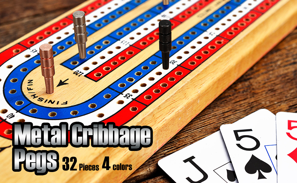 32 Pieces Metal Cribbage Pegs Fit 1/8 Holes Cribbage Pegs with a Tapered Design for