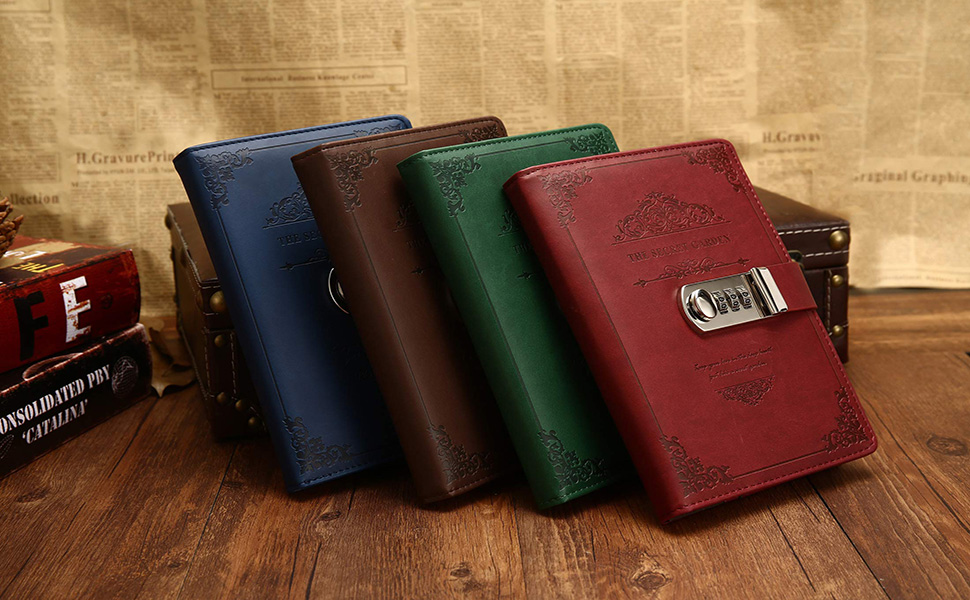 LifestyleYou Notebook With Number Combination Lock Diary Retro