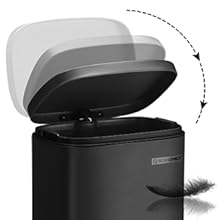 Songmics Kitchen Rubbish Bin, Pedal Trash Can 30L, With Plastic Inner Bucket, Hinged Lid, Soft Closure, Odour Proof And Hygienic, Black LTB03BK 12 LTB03BK