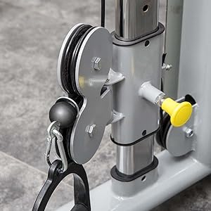 新品激安　ケーブルマシン 壁掛け式 シルバー Amazon | Happy Ciel ケーブルクロスオーバー トレーニング