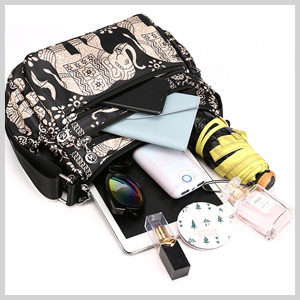 Borsa Tracolla Donna In Nylon - Mini Crossbody Con 3 Scomparti, Motivo Leopardo