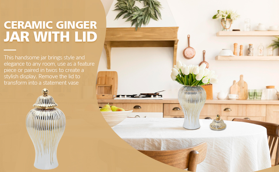 Ginger Jar Storage Vase Decorative