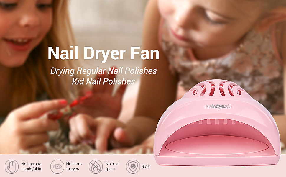 MelodySusie Portable Kids Nail Dryer, Mini Nail Fan Quick Dry for