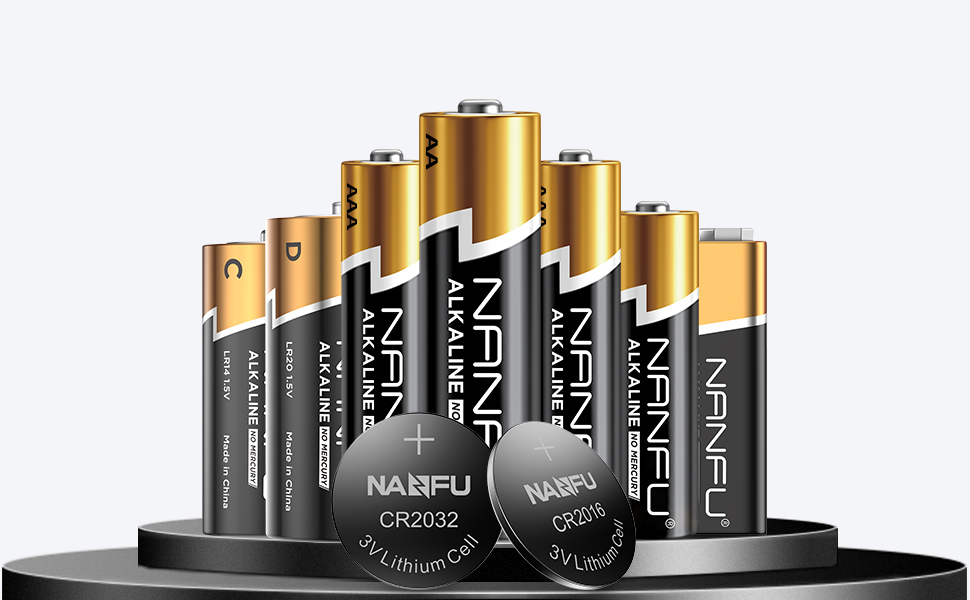 NANFU Alkaline AA Batteries (16 Count), Long Life LeakProof Mercury
