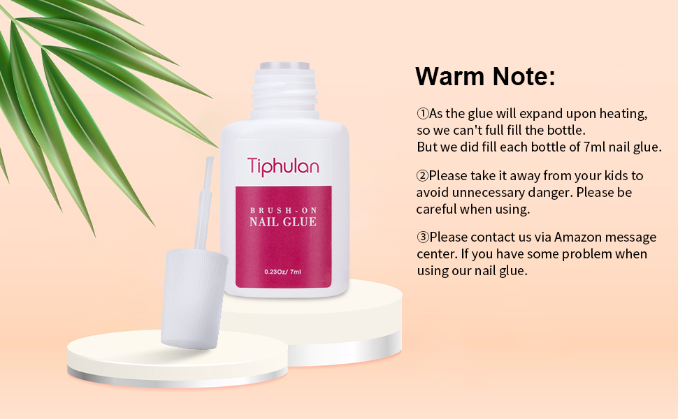 Tiphulan Brush on Nail Glue for Broken Nails 6pcs Nail