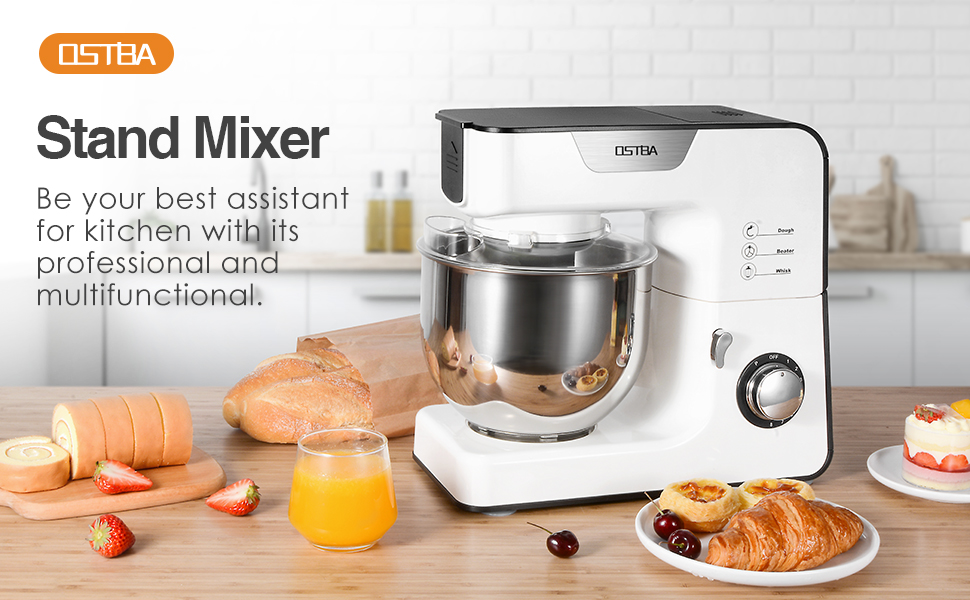 OSTBA Stand Mixer, 8Speed AllMetal Gears Food Stand Mixer