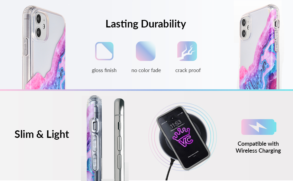 Velvet Caviar Compatible with iPhone 11 Glitter Case Geode