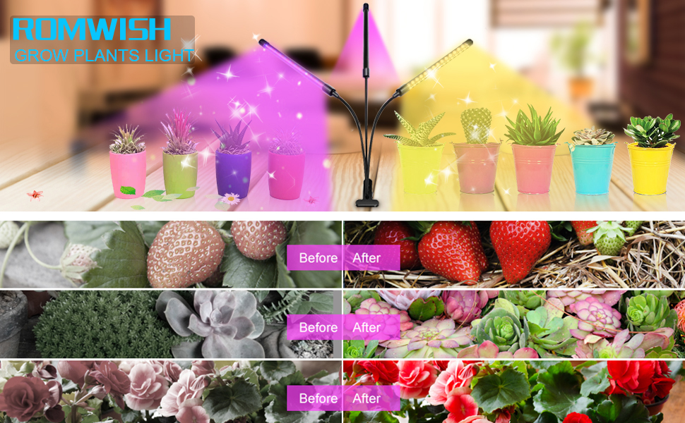 LED Grow Light for Indoor Plants, 198 LEDs Plant Grow Lights with Full Spectrum, Timing Function