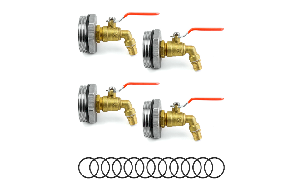 QWORK 2" Drum Faucet Brass Barrel Faucet with EPDM Gasket