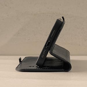 TORRO Black Leather Stand Case for Apple iPhone 12 Pro Max