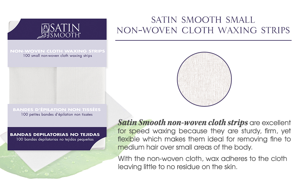Satin Smooth Small NonWoven Cloth Waxing Strips 100 ct x 2 packs Beauty