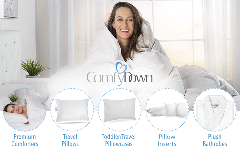 ComfyDown Goose Down Sleeping Pillow “Soft” Density