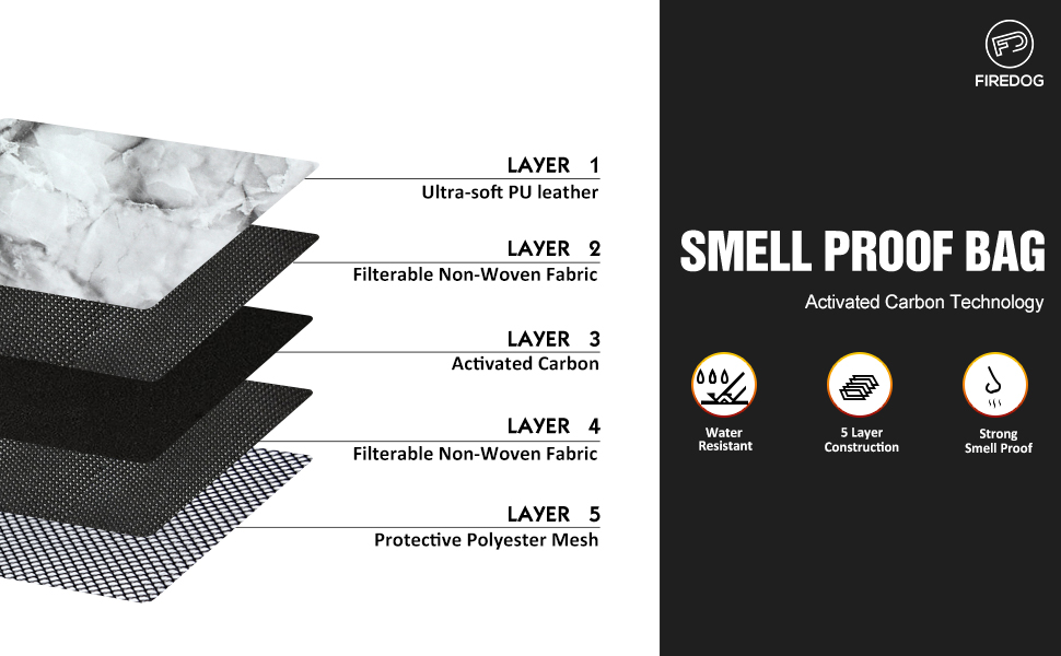 FIREDOG Smell Proof Bag with Combination Lock,6"x9" Odor