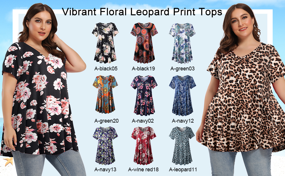 8059 Floral Leopard Shirts
