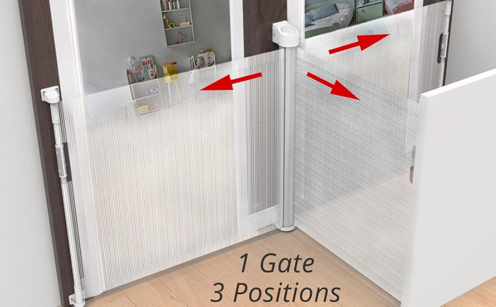 Callowesse OmniDirectional Retractable Stair and Door Safety Gate Baby