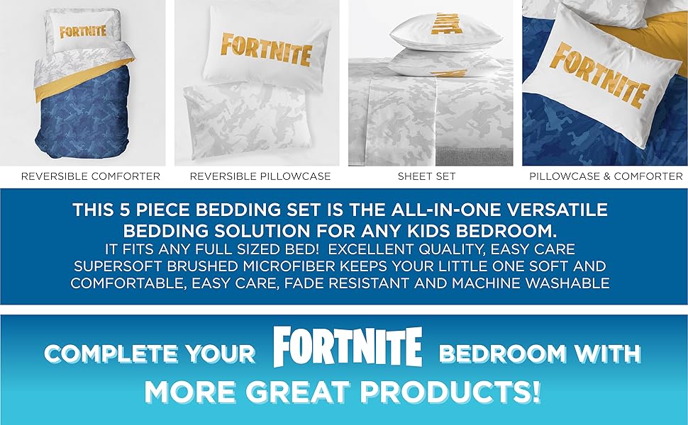 Fortnite, Sheet set, Bed Set