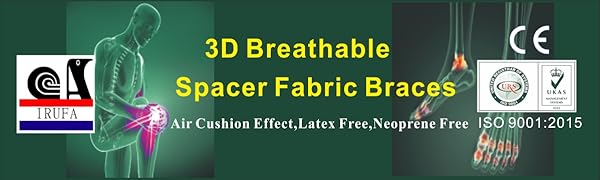 Irufa, spacer fabrics,support,brace, wrap,sleeve,Stabilizer, Splint , 3 D,breathable,air cushion
