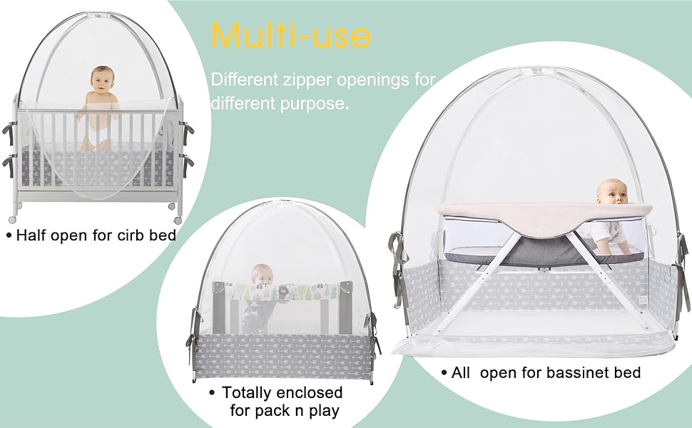 Acrabros Crib Tent Bed Canopy multi-use