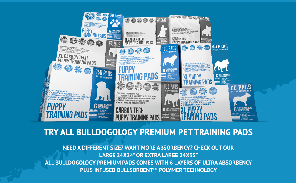 Bulldogology Puppy Pee Pads XL with Adhesive Sticky Tape Extra Large