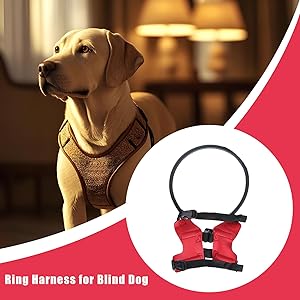 Blind Dog Harness, Anti-Collision Ring for Visually Impaired Pets, Safety Accessories & Protection for Outdoor Walks 14 Uso Prolongado