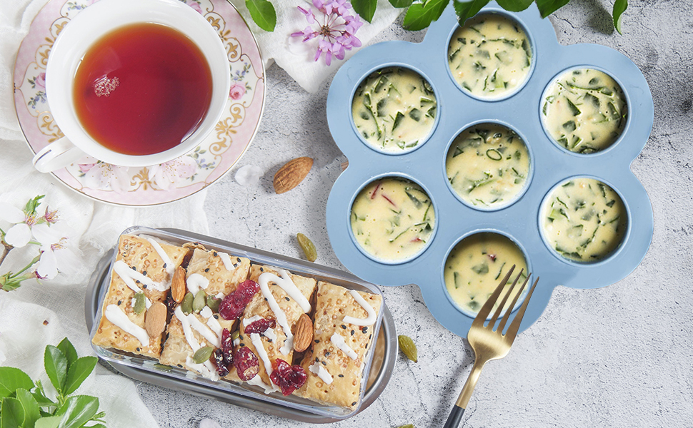 PRAMOO Pressure Cooker Silicone Egg Bites Mold and Steamer Rack Trivet