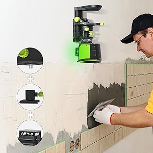 Huepar Adaptateur Niveau Laser, Base Pivotante Magnétique Multifonctionnelle Avec Clip Réglable, Laser Level Adapter à 360° Avec Filetage Mâle 1/4"-20, Rotation Précise à Micro-réglage - PV10+ 13 Adaptateur de fenêtre laser dédié Huepar ●Un adaptateur dédié inclus aide à suspendre l'outil laser, rapprochant la fenêtre du laser du mur. À ce stade, le support peut être inversé ou inversé. ●Le bouton de réglage précis de l’adaptateur sert à régler l’angle d’inclinaison. ●En raison de la conception spéciale de la rainure, l'adaptateur Huepar ne convient que pour certains modèles: ●Huepar 901CG/R, 902CG/R, 903CG/R, GF360CG/R, AK360G/R, B02CG/R, B03CG/R, B21CG/R.