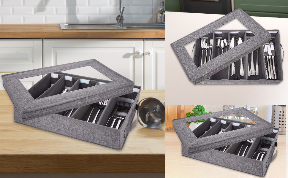 KLKCMS Cutlery Storage Holder Tableware Utensil Chest Utensils Storage