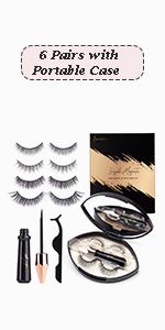 6 pairs invisible magnetic lashes set