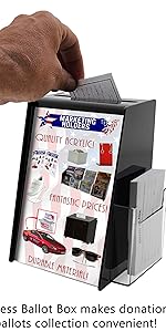 Marketing Holders 5"W x 9"H Acrylic Ballot Box With Sign Holder And Brochure Display 