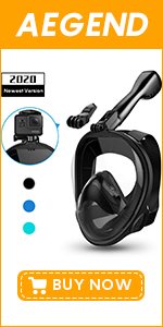 Aegend Full Face Snorkel Mask,Black