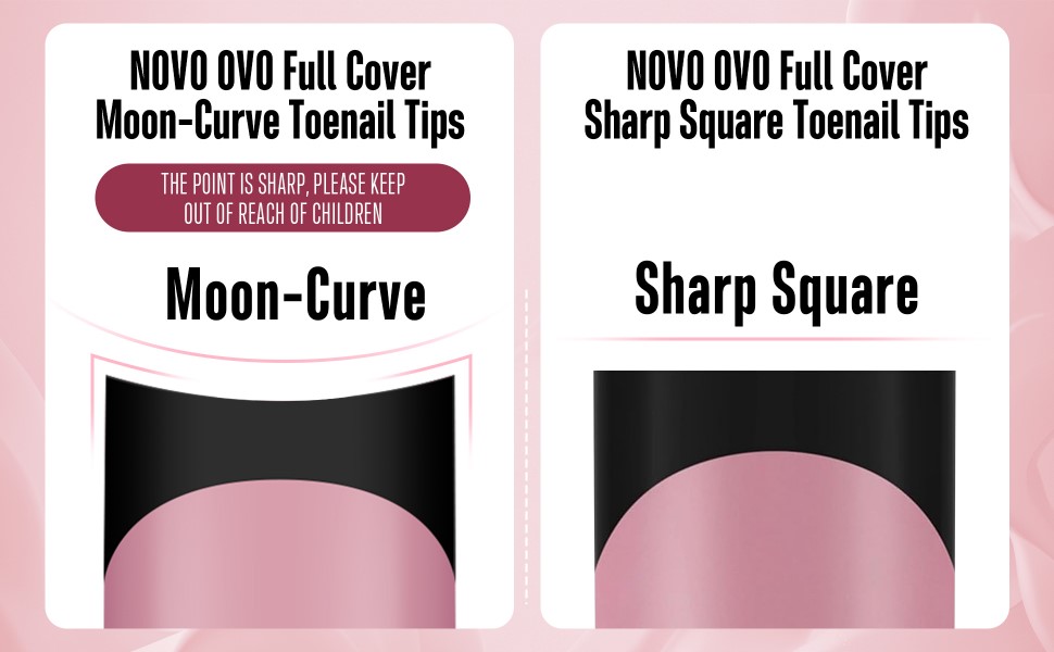 Full Coverage Moon-Curve French Toenail Tips