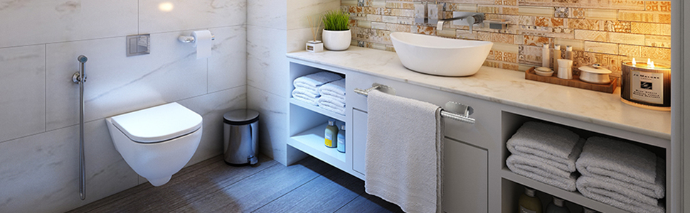 Toallero de Baño Adhesivo Sin Taladro, Toalleros Baño Barra ...