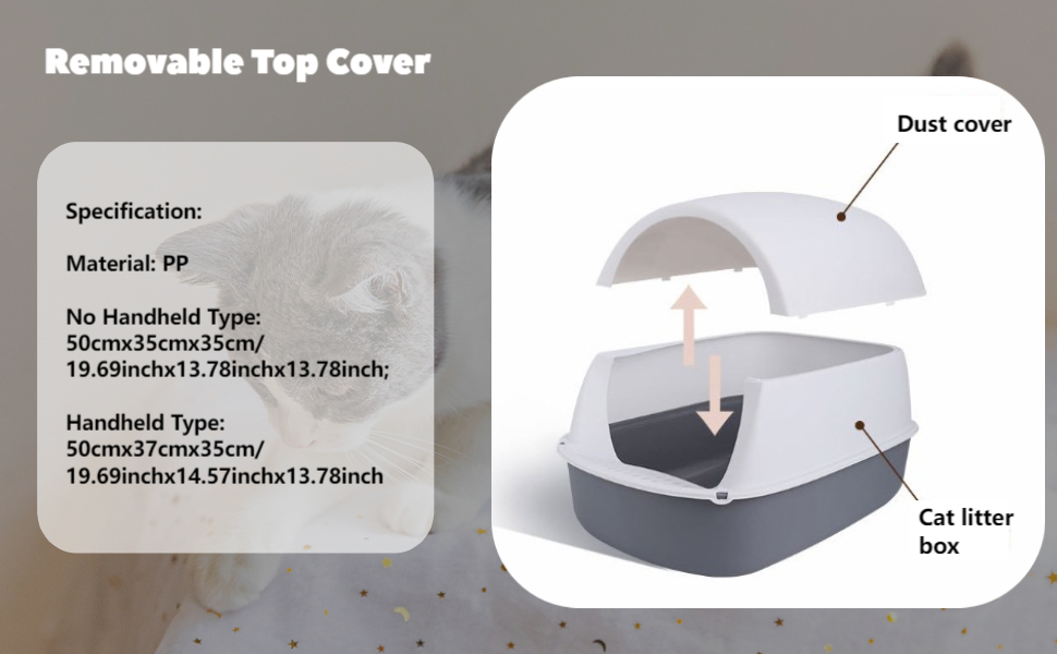 Bothyi Hooded Cat Pet Litter Tray Enclosed Cat Toilet Reusable Pet Supplies