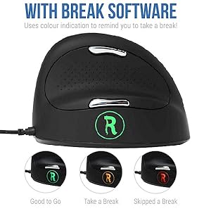 R-Go Tools, Vertical mouse, Ergonomic Mouse, R-GO HE Break Mouse, Anti-RSI Software
