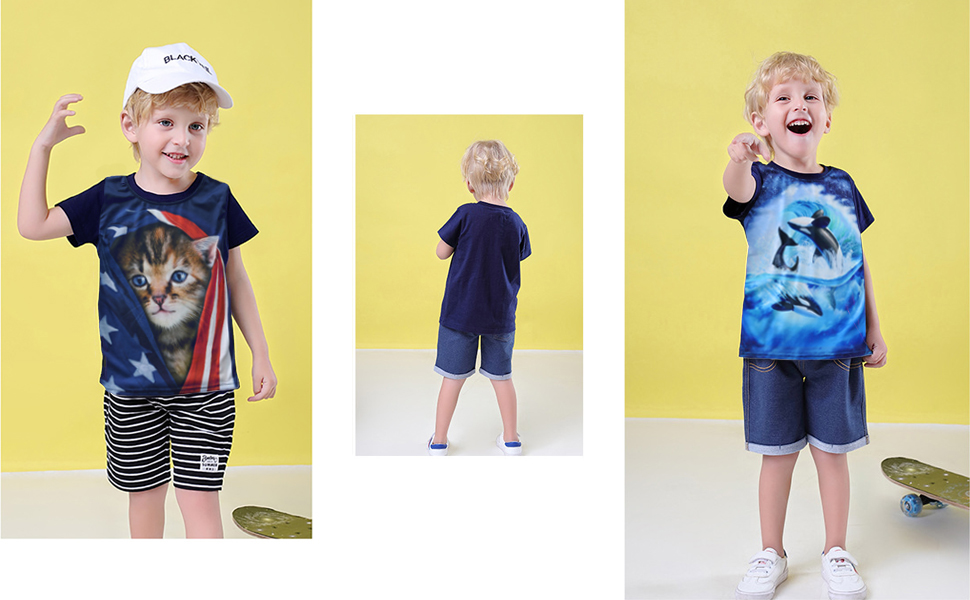 summer boys t shirt dinosaur short sleeve tees casual tops t-shirt toddler boys sport school wear