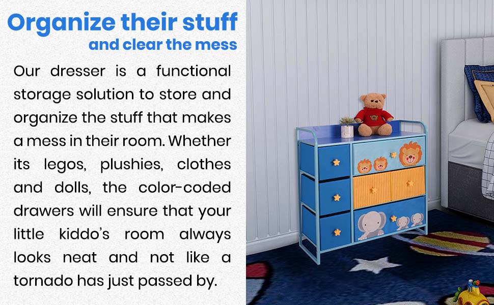 Our kids dresser allows you to organize their stuff