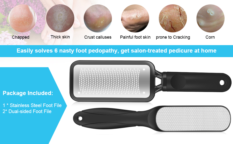 Foot File Callus Remover 3 Pack Professional Pedicure