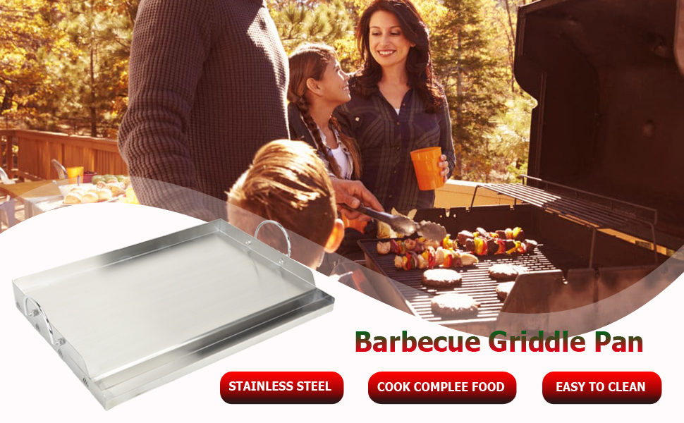 Onlyfire Universal Stainless Steel Rectangular Griddle for Gas BBQ