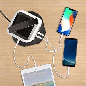 Surge Protector Power Strip Tower With USB Ports, 15 FT Extension Cord Tower With 16 Widely Spaced Outlets 4 USB Ports, 1080 Joules, Overload Protection, Flat Plug Power Strip For Home, Office, Black