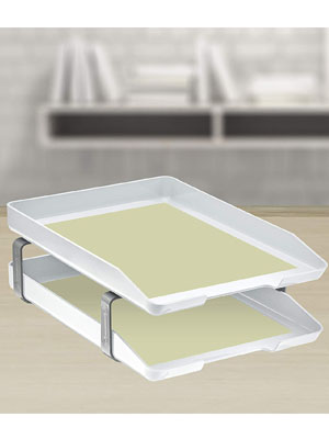 acrimet traditional letter tray 2 tier front load white color