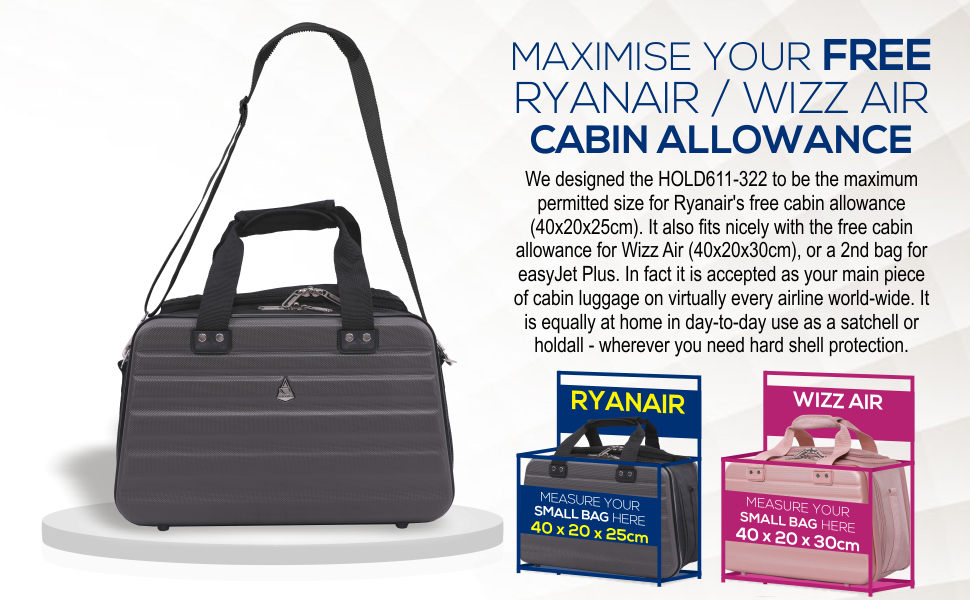 Aerolite Ryanair Maximum Size 40x20x25cm Hand Cabin Luggage