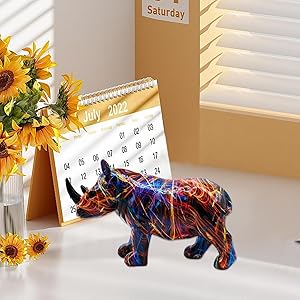 Amazon.co.jp: Patonde サイの動物の置物、樹脂サイの像
