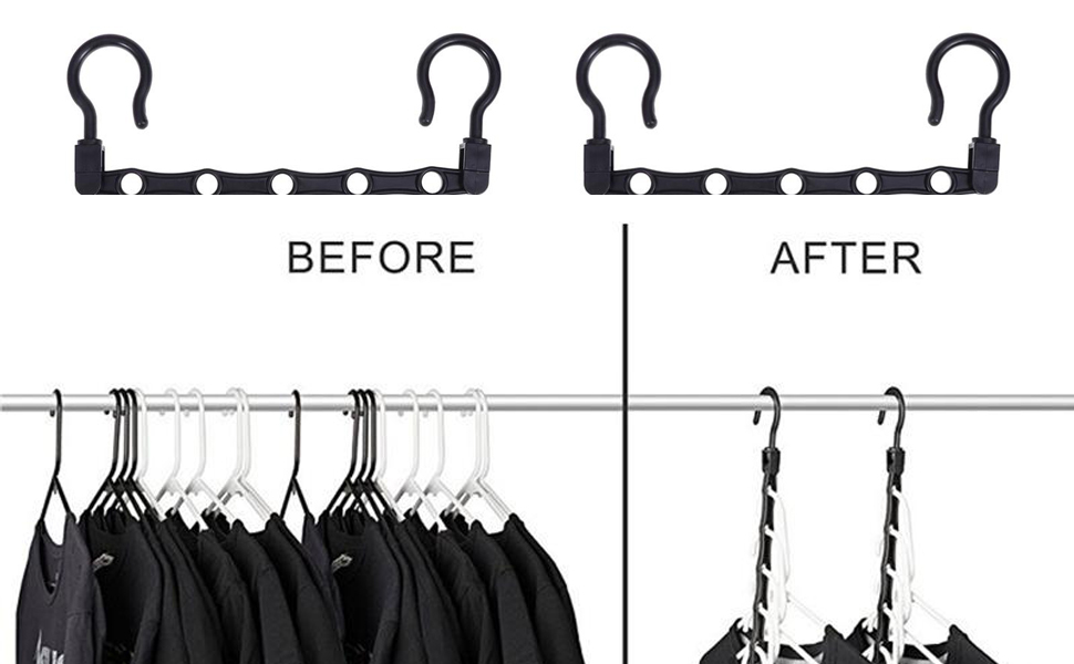 10 PCS Magic Hangers,Rotate AntiSkid Folding Hanger with Multifunction