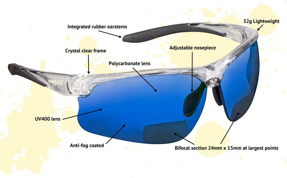 voltX 'CONSTRUCTOR ULTIMATE' Bifocal Reading Safety Glasses (Clear